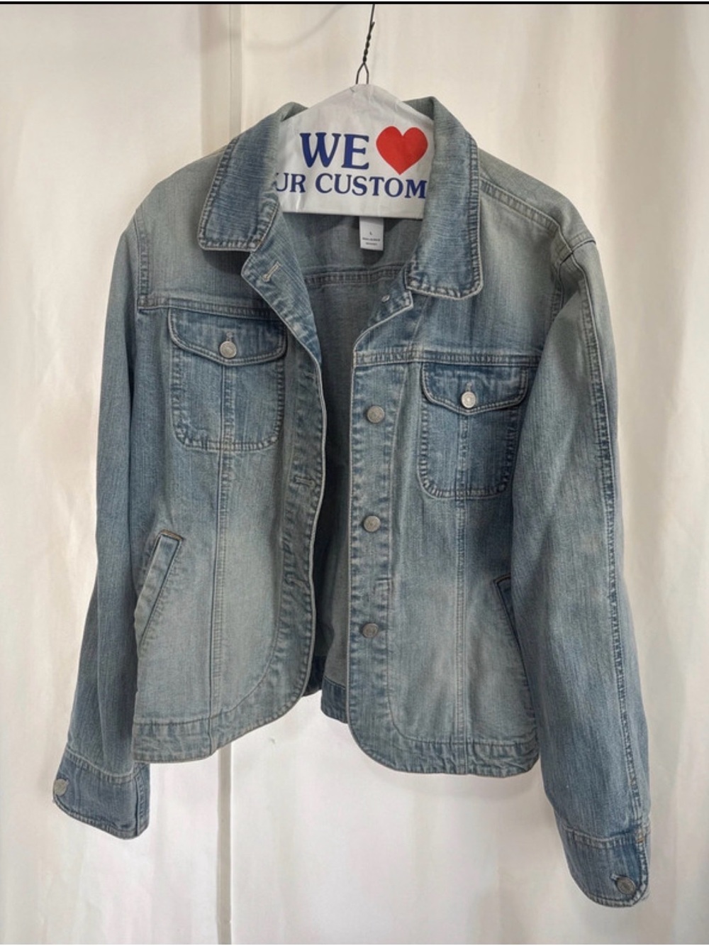 Light Wash Denim Jacket - Classic Button Front